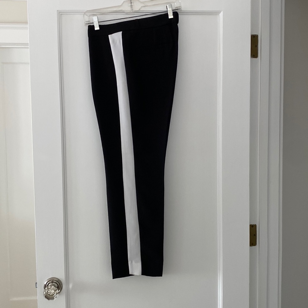 Banana republic black dress, slacks, w/white side stripe, CUTE! worn once size 8